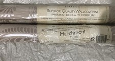 2 rolls LAURA ASHLEY wallpaper Marchment ,truffle same batch  loose wraps