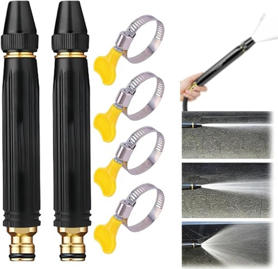 #ad Sakerplus Heavy Duty Adjustable Hose Nozzle High Pressure Jet Sweeper Spray Noz $21.99