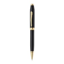 Cross Foundry Glossy Black Lacquer Ballpoint Pen with PVD Gold Appointments
