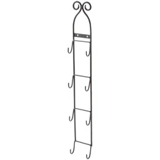 Bard's Black Wrought Iron Wall Mountable Hanger, 4 Saucers, 20" x 2.75" x 1.25"