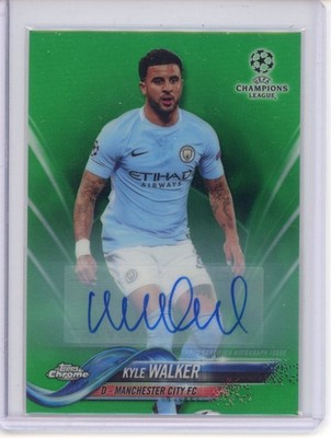 Kyle Walker 2017-18 Topps Chrome UCL Green Auto Refractor 7/99