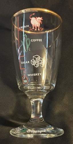 Vintage Irish Coffee Stielgläser mit Goldrand und Rezeptmaßen 4er Set - Bild 4 von 8