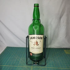 Jameson irish whiskey EMPTY large bottle 4.5l Green Glass Scotch Swing Cradle