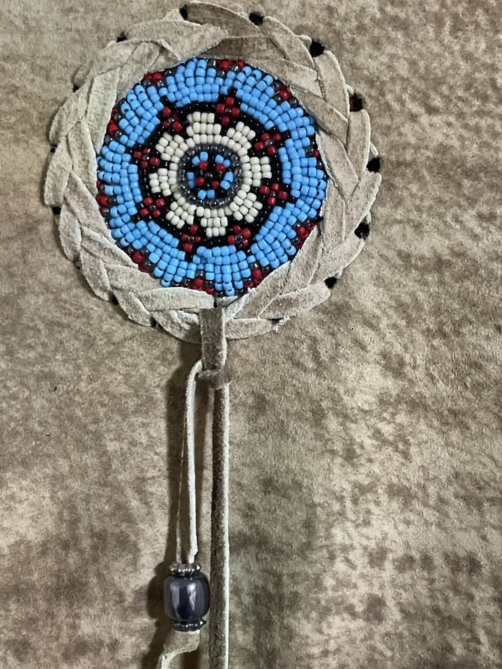 Tribe America желтовато-коричневый кожаный медицина пальто с костями буйвола и бахромой размер 52 - Изображение 3 из 4