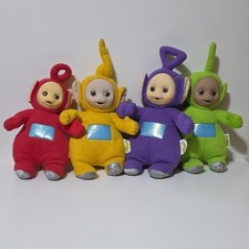 Playskool Teletubbies 1998 Plush Dolls between 7 1/2  -10   COMPLETE Set/ 4 NICE 