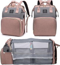 Diaper Bag Backpack with Changing Station: Pink Baby Bags for Girls Boys New Mom
