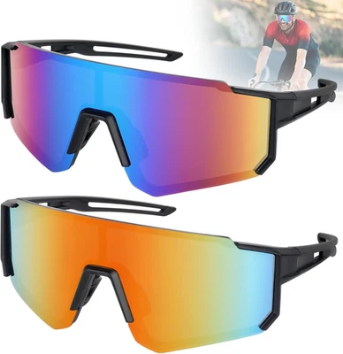 Schnelle Brille Rave, 2 Stück Sport Sonnenbrille, UV400 Polarisiert Fahrradbrill