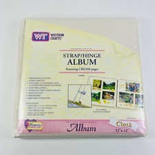 Westrim Crafts 12" X 12" Strap/Hinge Scrapbook Album Cream Pages  Cloth Cover