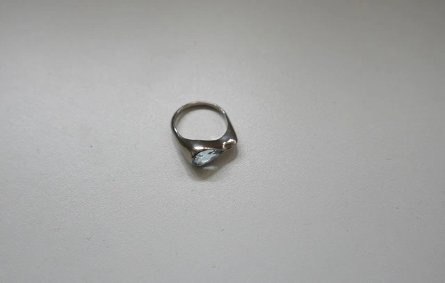 Ring mit Aquamarin-Tropfen ca. 2,0 ct 750 Weiß-Gold Gr. 57 - Bild 4 von 4