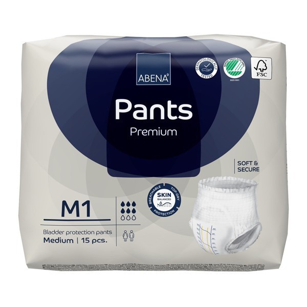 ABENA PANTS M1 PREMIUM Adult 15 Diapers Bladder Protection Incontinence 1400 ml