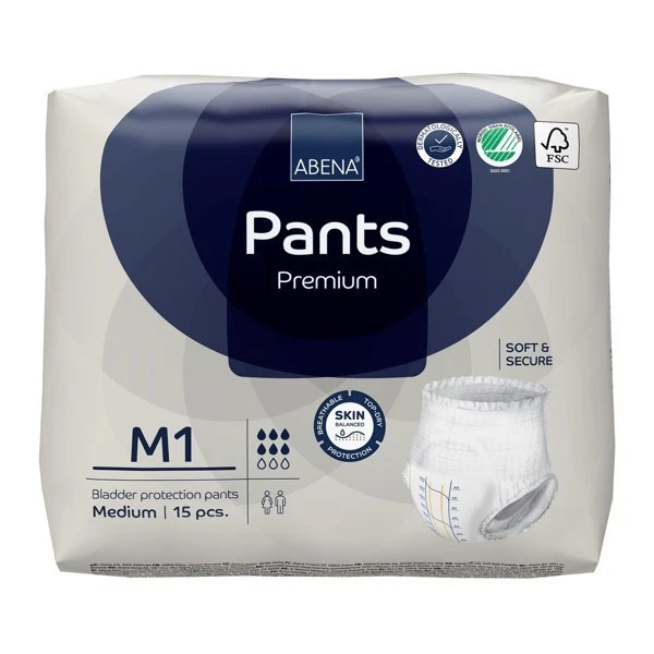 ABENA PANTS M1 PREMIUM Adult 15 Diapers Bladder Protection Incontinence 1400 ml