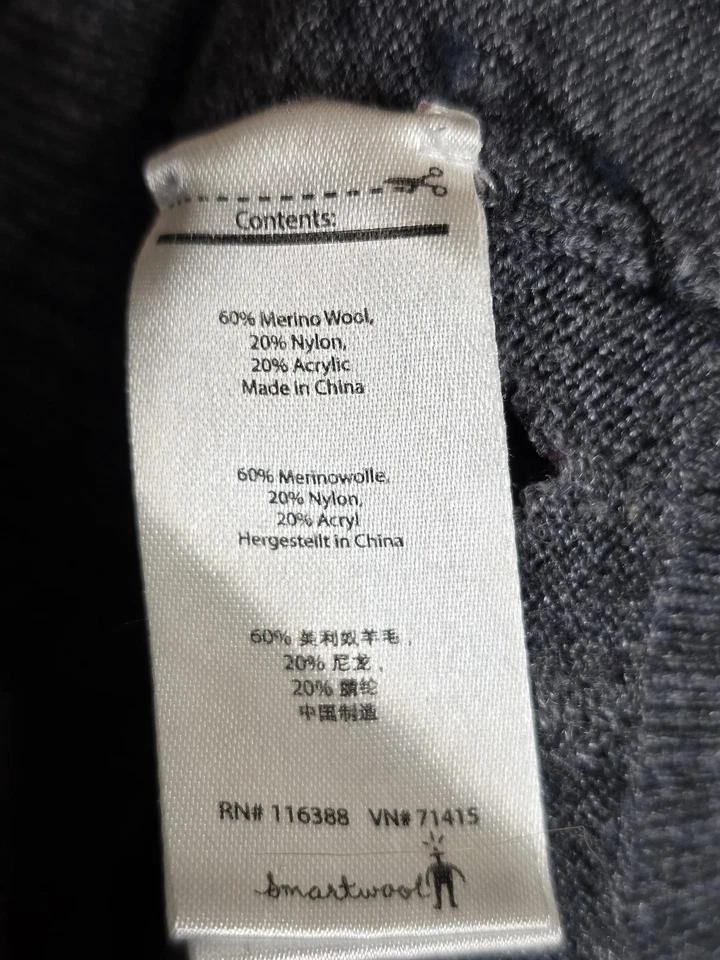 Smartwool Sweater Men M Gray sparwood Merino Wool Blend Crewneck Pullover Damage - Image 4 of 4