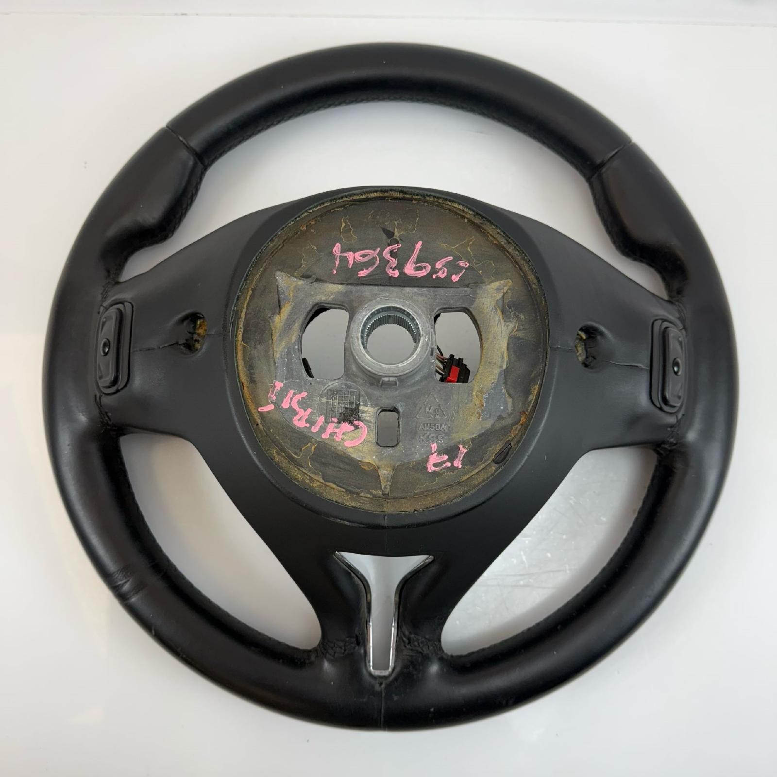 14-17 Maserati Ghibli OEM Black Steering Wheel Leather Controls 1033084XXXA