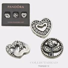 Authentic Pandora Silver Love & Family CZ Petite Charm Set 792022CZ