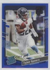 2023 Panini Clearly Donruss Rated Rookie Blue 21/99 Tyjae Spears #88 00rs