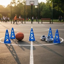 Cono de entrenamiento de plástico apilable cono de baloncesto ligero para entrenadores