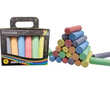 Washable Sidewalk Chalk 24 Count 6 Colors ,Jumbo Non-Outdoor Chalks Set for A...
