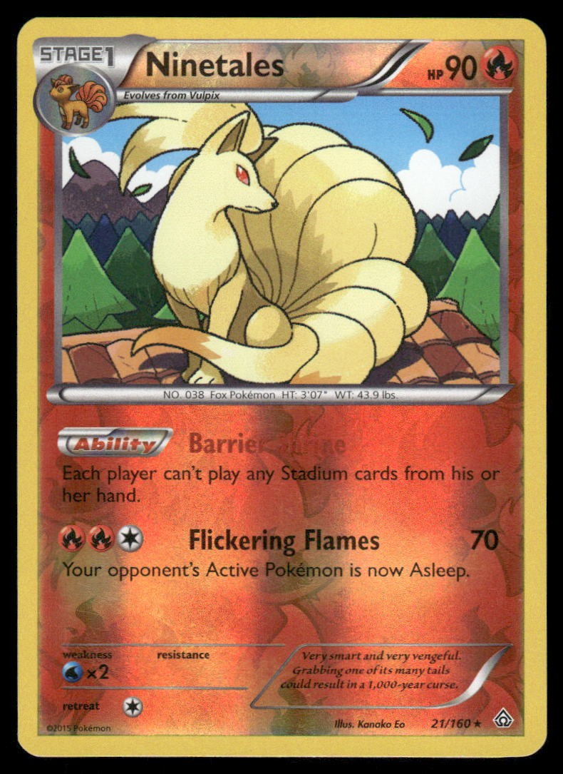 Ninetales Reverse Holo Rare XY - Primal Clash 21/160 LP
