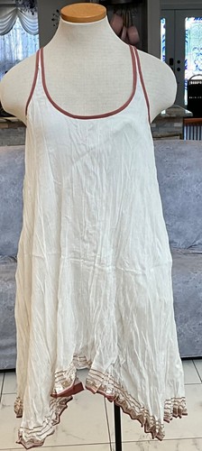 Free People Gr. L Weiß & Gold Pailletten Pullover Minikleid Gr. L - Bild 2 von 8