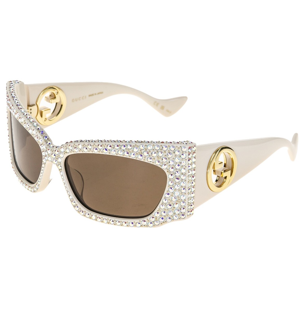 GUCCI HOLLYWOOD FOREVER 1412 Ivory Strass Crystal Gg1412S Mask