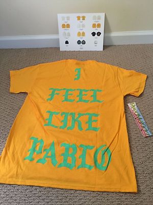 Kanye West I Feel Like Pablo Shirt Gold From Philadelphia Pop Up Store Mens 