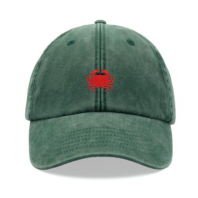 Crab Baseball Cap Vintage Washed Unisex Papa Mütze Fischer Lustig Angeln Tier