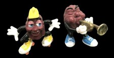 California Raisins Applause 1988 Vintage 2" Figure Trumpet Roller Skate Set