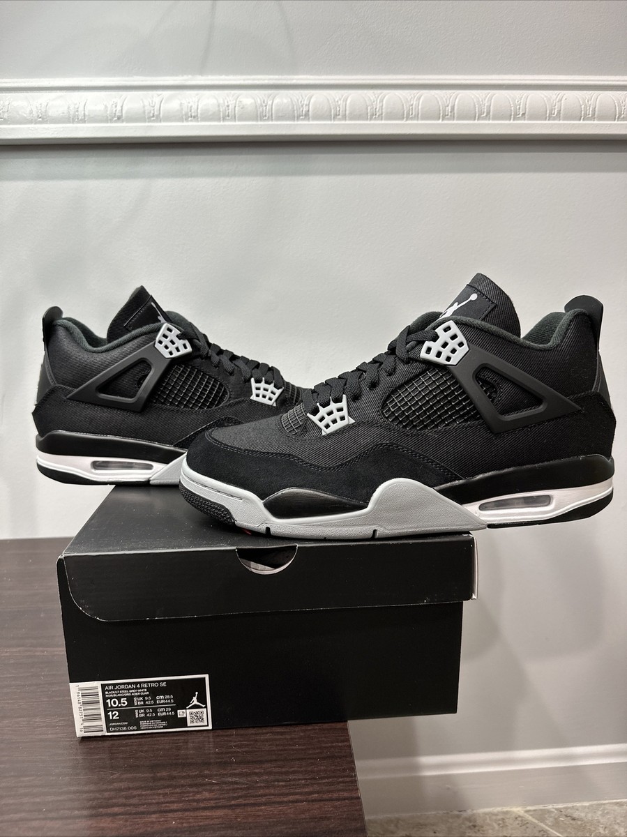Nike Air Jordan 4 Retro Black Canvas Sneakers Men\'s Size 10 DH7138-006 Black s-l400.jpg main image 3