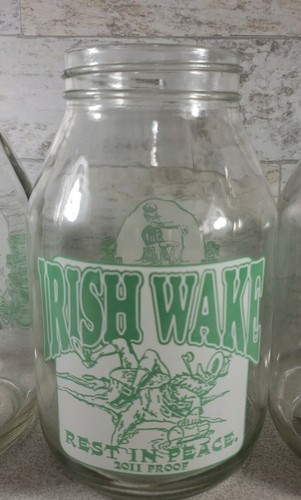 QUART DRINK JAR IRISH WAKE REST IN PEACE 2011 2014 PROOF MCGUIRES PUB FL - Picture 3 of 10