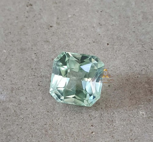 Certified 7.90 Ct Flawless Lagoon Green Tourmaline Asscher Cut Loose Gemstone - Picture 7 of 8