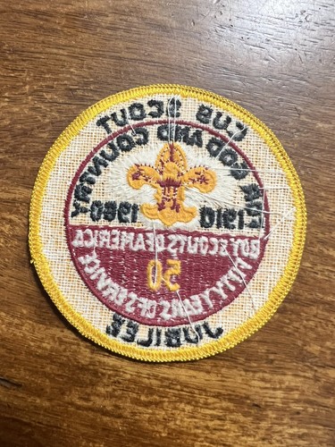 Vintage Boy Scout Patch Cub Scout Jubilee 1910 To 1960 Fifty Years Of Service - Picture 2 of 3