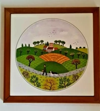VIlleroy & Boch Design Trivet  Hunter with Dog 7.5" Square Eurostovil Firenze