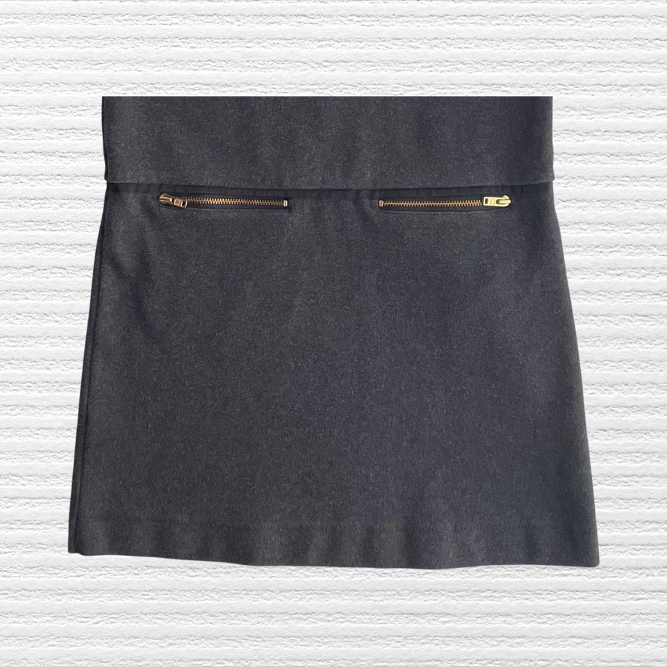 Vestido Crewcuts J Crew Niñas Ponte Cremallera Gris Oscuro Manga Corta Borde de Seda Talla 7 Foto 4 de 4