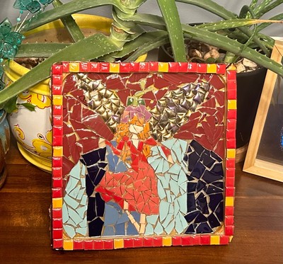 Handmade Fire&Fall Fairy Mosaic Stained Glass/Ceramic Wall Art
