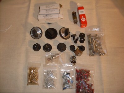 Electrical Parts Lot. Knobs, crimp terminals, semi-conductors, transistors. plus