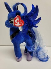 Ty Sparkle Princess Luna Beautiful Navy Blue Horse with Wings 8" 20cm NEW MWMT