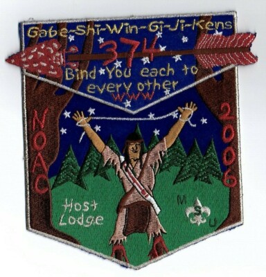 Boy Scout OA 374 Gabe-Shi-Win-Gi-Ji-Kens 2006 NOAC Binding Flap Set