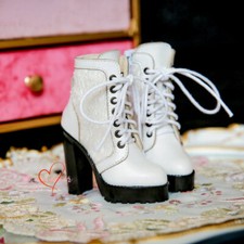 1/3SDGR/13/16/DD BJD Shoes Spliced Fur High Heels Boots Thick Sole Heel White