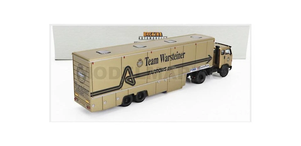 BREKINA PLAST BRE85680 VOLVO - F89 TRUCK CAR TRANSPORTER TEAM F1 WARSTEINER ARRO - Immagine 2 di 2