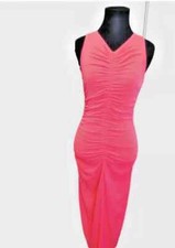 NWT-Michael Kors Women's Ruched Sleeveless Midi Dress Pink Size S MSRP $140