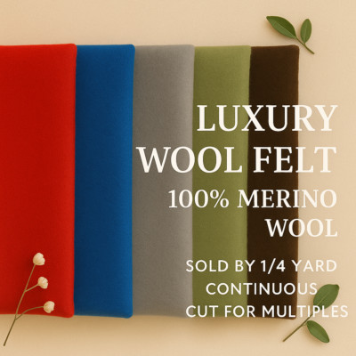 Luxury Wool Felt   100% Virgin Merino Wool   2mm Thick   36'' Wide - Made in USA