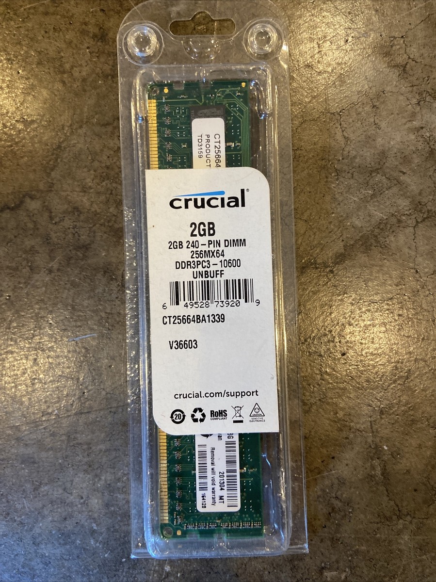Crucial PC3-10600 GB DIMM 240-Pin DDR3 SDRAM Memory (CT25664BA1339) NIB