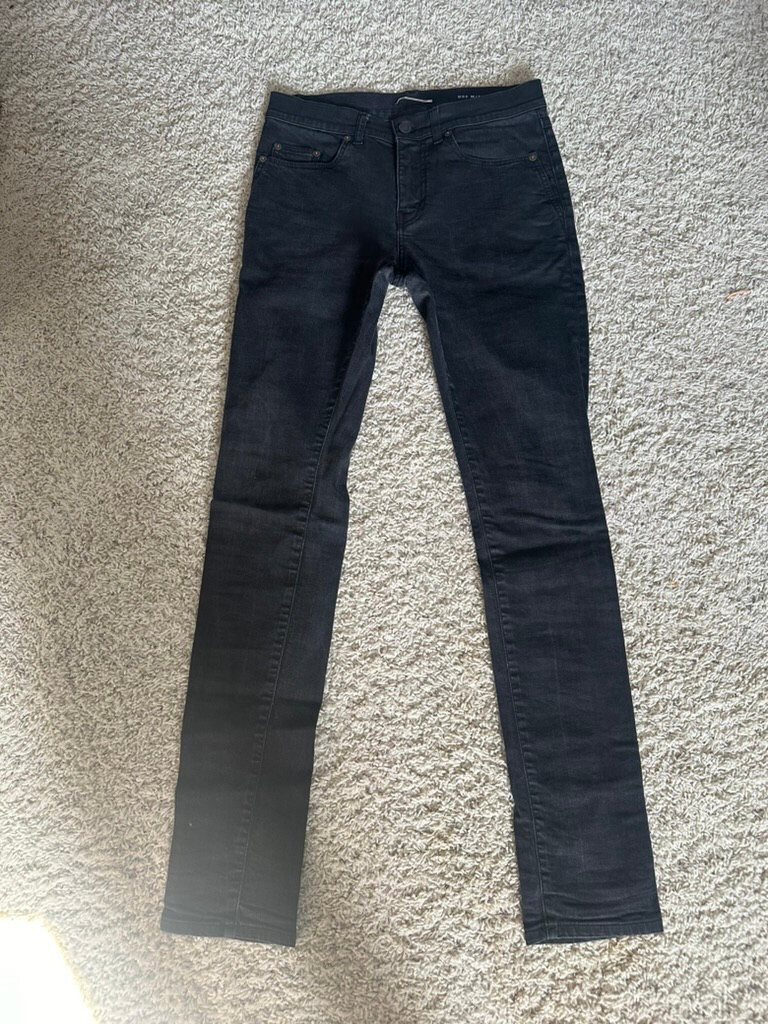 Jeans Saint Laurent neri skinny fit rivestiti elasticizzati 28