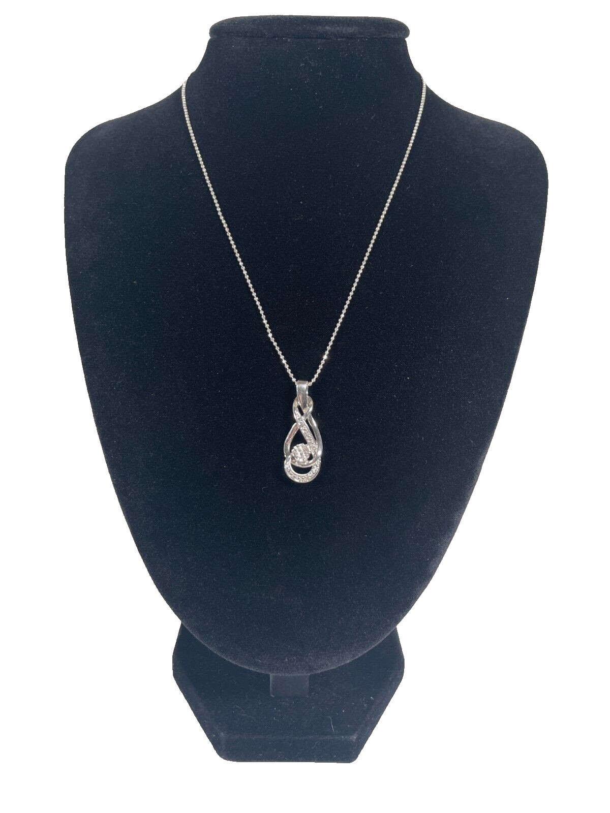 Interlocking Infinity Symbol with Diamond Chips S… - image 2