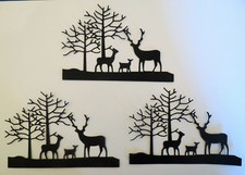 Christmas Reindeer Deer Family Scene Paper Die Cut 3 Pcs Cardmaking Scrapbook