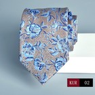 New Classic Floral Gray Blue JACQUARD WOVEN 100% Silk Men's Necktie Tie