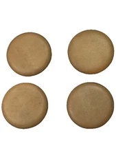 Buttons Tan shank round plastic set of 4 plain smooth wafer pattern look1 1/4 in