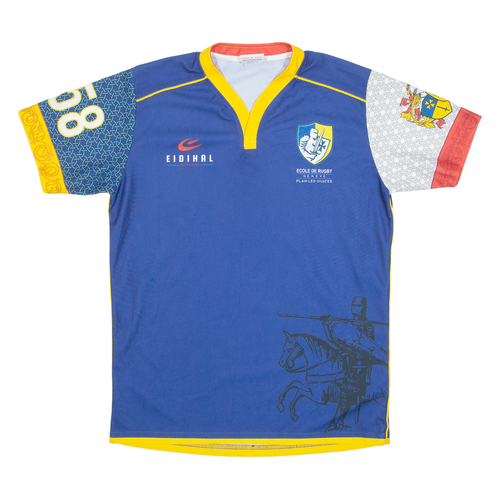 EIDIHAL Geneve Rugby Mens Jersey Blue V-Neck M