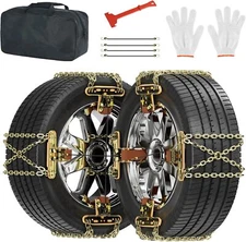 NAIZEA 8/10 Pack Snow Chains for Car, Emergency Snow Tire Chains Universal Chain