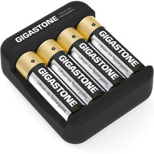 GIGASTONE Constant Voltage Rechargeable AA Batteries 4 Pack , 3000mWh, Lithium